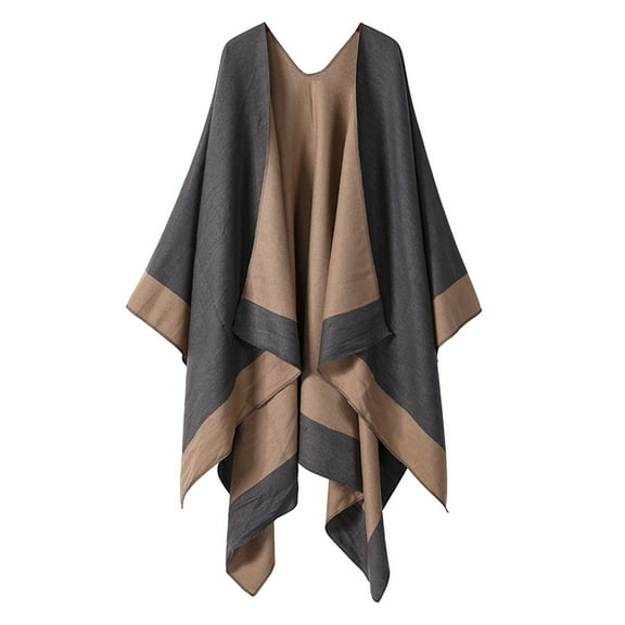 IDALL Shawl Wraps for Women Scarf for Women Womens Color Blocking Autumn Winter Windproof Warm Cloak Shawl Shawl Cardigan Shawl Pashmina Wraps Ponchos for Women B One Size
