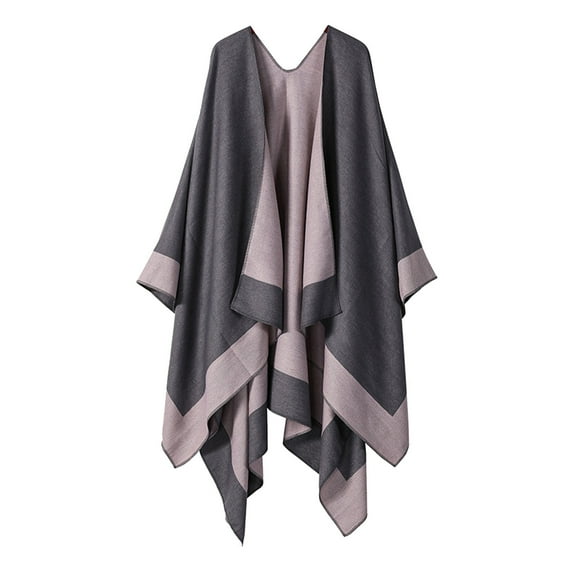 IDALL Shawl Wraps for Women Scarf for Women Womens Color Blocking Autumn Winter Windproof Warm Cloak Shawl Shawl Cardigan Shawl Pashmina Wraps Ponchos for Women C One Size