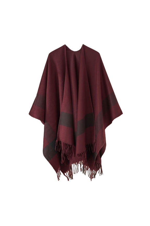 Shawl Wraps for Women Scarf for Women Womens Stripe Color Blocking Color Blocking Windproof Warm Fashion Cloak Shawl Cardigan Shawl Pashmina Wraps Ponchos for Women C One Size