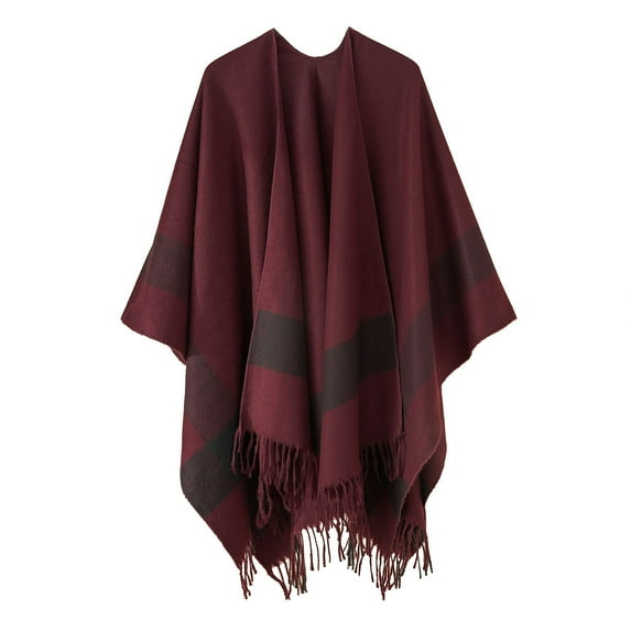 IDALL Shawl Wraps for Women Scarf for Women Womens Stripe Color Blocking Color Blocking Windproof Warm Fashion Cloak Shawl Cardigan Shawl Pashmina Wraps Ponchos for Women C One Size