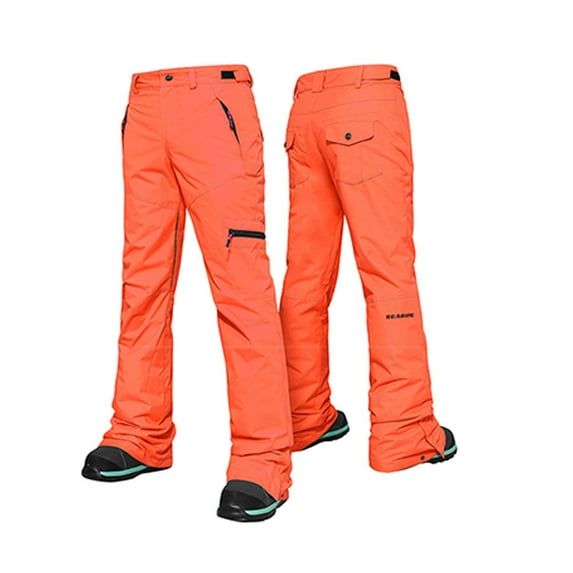 IDALL Ski Pants Women Sweatpants Women Women's Winter Insulated Snow Pants Windproof Ski Snowboard Pant For Outdoor Snow Pants Winter Pants Orange XS