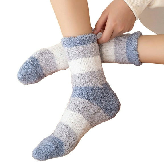IDALL Slipper Socks for Women with Grippers, Winter Warm Fuzzy Indoor Christmas Gifts Socks A One Size