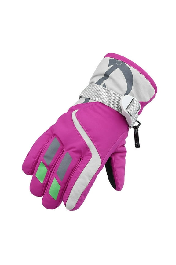 Snow Gloves,Waterproof Gloves Winter Gloves for Kids Boys Girls Snow Windproof Mittens Outdoor Sports Skiing Ski Gloves,Gloves for Cold Weather Hot Pink
