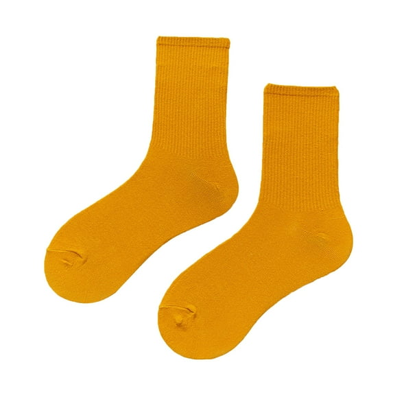 IDALL Socks for Women,Ankle Socks Women's Solid Color Medium Tube Socks Light And Thin Spring And Summer Candy Colored Multi Colored Four Season Soft Socks Crew Socks,No Show Socks Gold