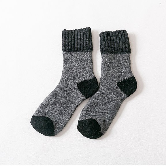 IDALL Socks for Women,Ankle Socks Women's Color Matching Multi Color Breathable Plush And Thick Insulation Socks Crew Socks,No Show Socks Black