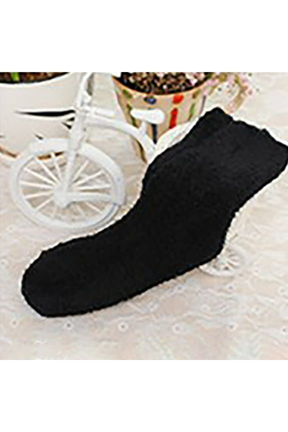 Socks for Women,Crew Socks Women Fuzzy Fluffy Cozy Slipper Socks Warm Soft Winter Plush Home Sleeping Socks Ankle Socks,No Show Socks Black
