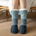 thumbnail image 1 of IDALL Socks for Women,Crew Socks Women's Winter Super Soft Warm Cozy Fuzzy Fleece Lined With Grippers Slipper Socks Ankle Socks,No Show Socks Blue, 1 of 5