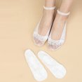 thumbnail image 1 of IDALL Socks for Women,No Show Socks 1 Pairs Women's Pearl Lace Breathable Ballerina Non Slip Transparent Low Crew Socks,Ankle Socks White, 1 of 7