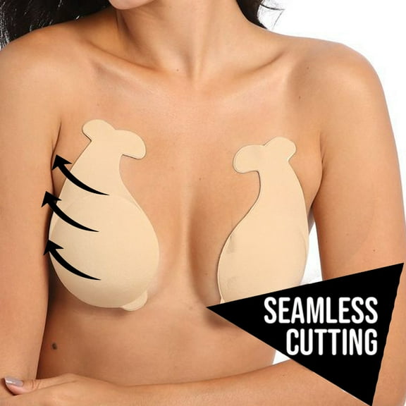 IDALL Sticky Bra Bras for Women Wireless Bras for Women Chest Tape Lift Sticker Silicone Seamless Womens Bras Adhesive Bra Beige One Size