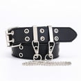 thumbnail image 1 of IDALL Studded Belt Western Belts Trouser Belt,Double Hole Belt With Leather For Women And Men Jeans Belt Leather Belt Belts for Women Black One Size, 1 of 1