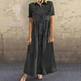 thumbnail image 1 of IDALL Summer Dresses,Denim Dress Women's Fashion Casual Multi-button Denim Skirt Multi-pocket Denim Skirt Petite Dresses,Modest Dresses,Womens Dresses Black Dress L, 1 of 6
