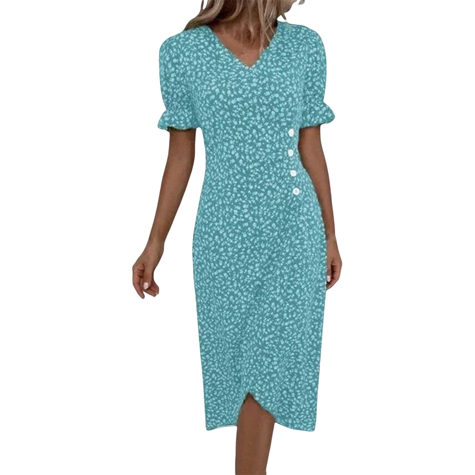 IDALL Summer Dresses,Petite Dresses Multicolor Summer New Women's V ...