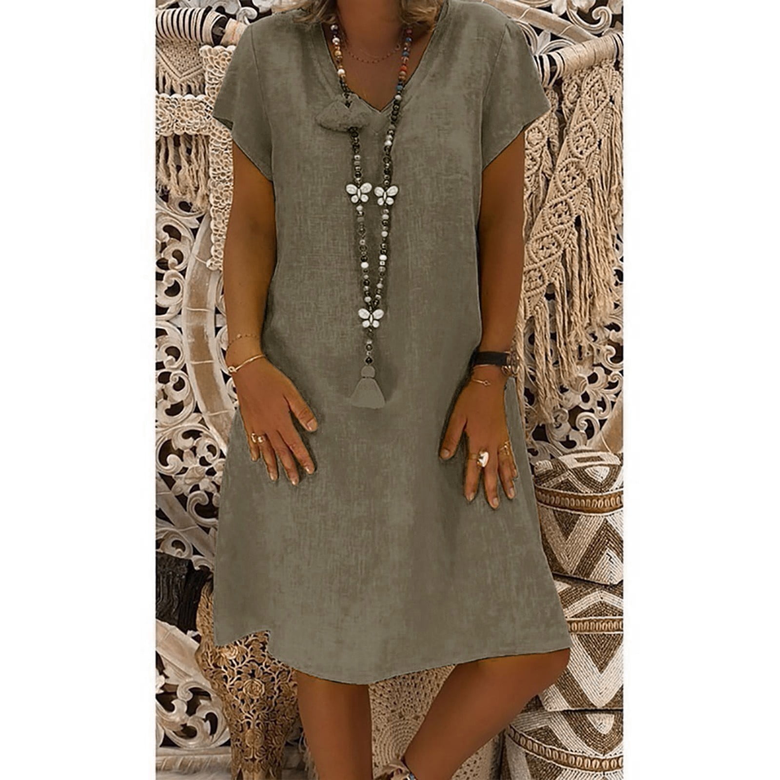 chinese dress ladies Women's Summer Cotton Dresses, Short Dress, 100% Cotton Clothing – Cotton  Flower Clothing