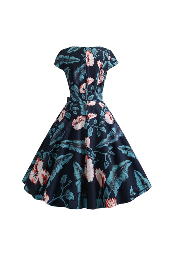 Summer Dresses,Petite Dresses Women Vintage Cocktail Dresses 2023 Tea Party Dress Wedding Guest Dress Elegant Dresses,Modest Dresses,Womens Dresses Navy Dress S