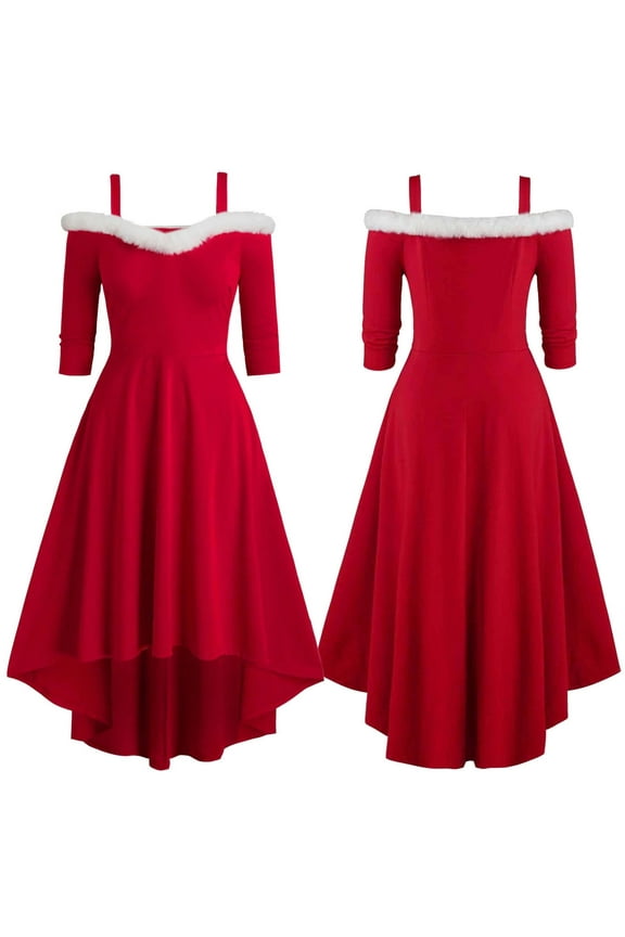 Summer Dresses,Petite Dresses Womens Camisole Vintage Christmas Solid Dress Ladies Half Sleeve Dress Elegant Dresses,Modest Dresses,Womens Dresses Red Dress M