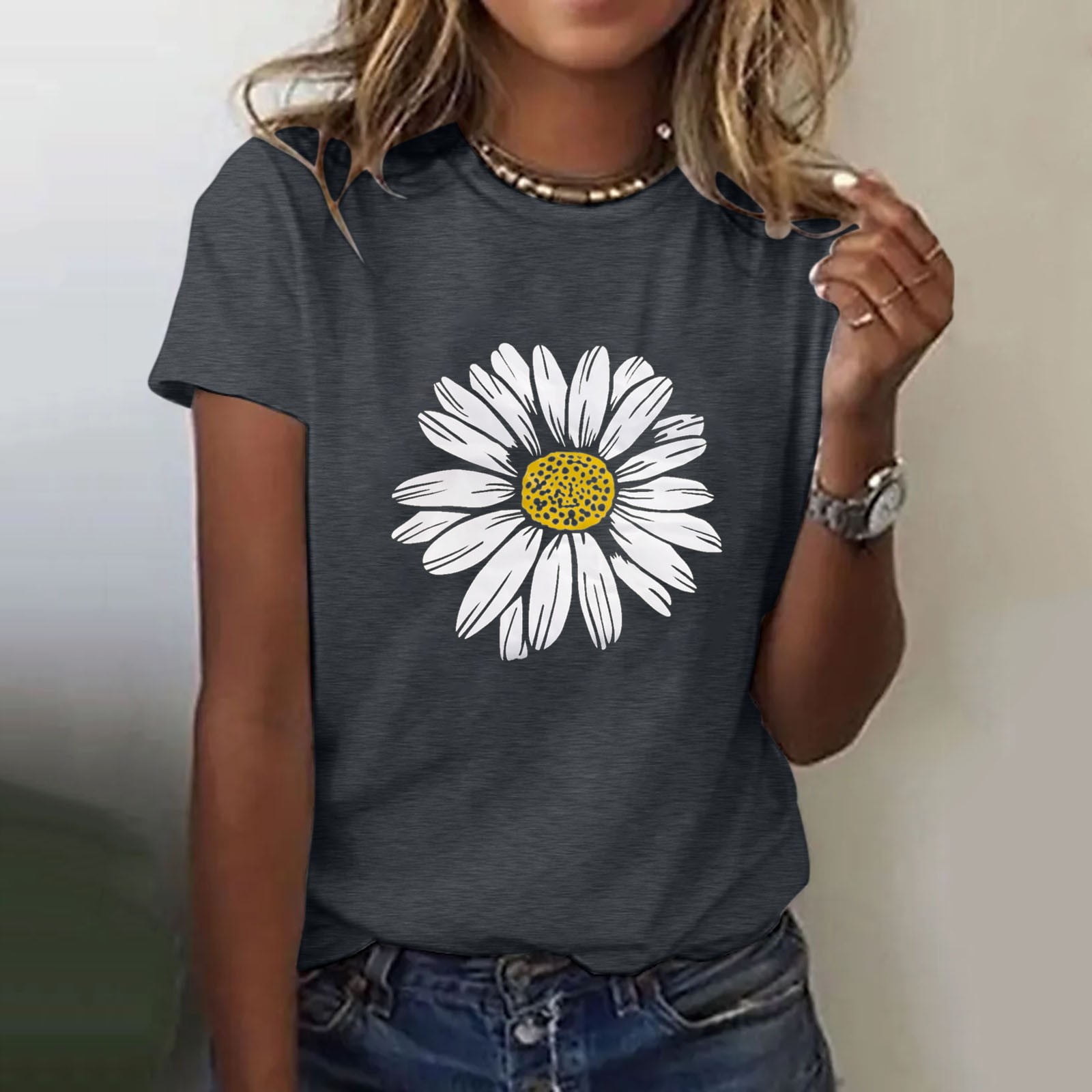 BAOKUAN Women's Funny Printed V-Neck T-Shirt - Cute Cap Sleeve Casual Top - View #10