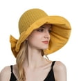thumbnail image 1 of IDALL Sun Hat Visor Hats Women Outdoor Sunscreen Sun Hat All Match Tethered Large Brimmed Sun Hat Beach Hat Summer Hats Yellow One Size, 1 of 7