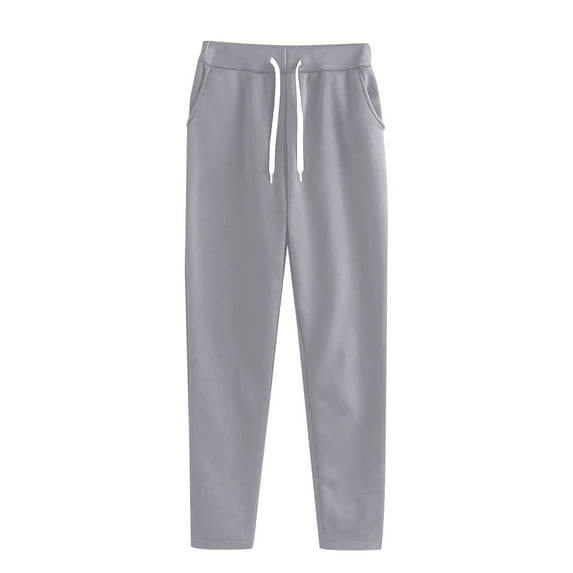 IDALL Sweatpants Women Lounge Pants Women's Autumn And Winter Fashion Plus Size Casual Sports Pants Joggers for Women Cotton Pants Gray S