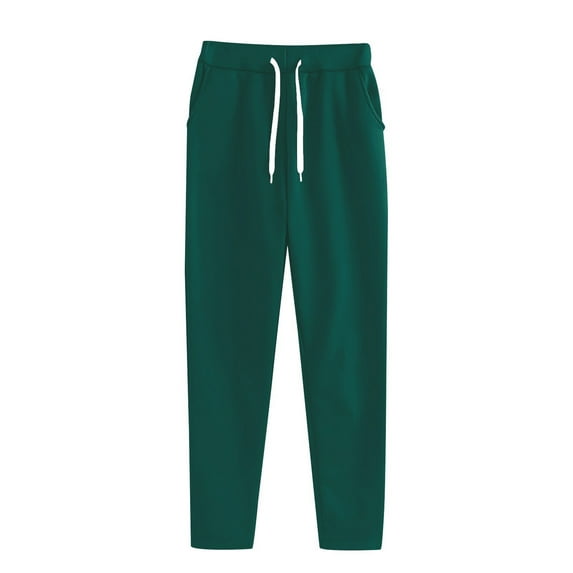 IDALL Sweatpants Women Lounge Pants Women's Autumn And Winter Fashion Plus Size Casual Sports Pants Joggers for Women Cotton Pants Green S