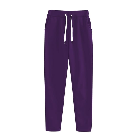 IDALL Sweatpants Women Lounge Pants Women's Autumn And Winter Fashion Plus Size Casual Sports Pants Joggers for Women Cotton Pants Purple M