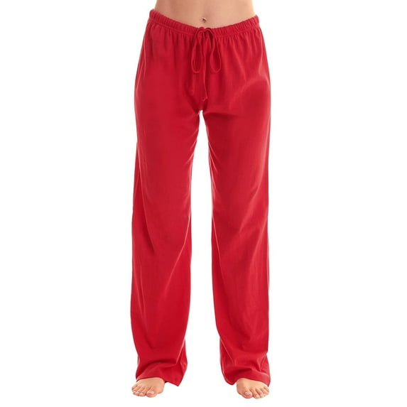 IDALL Sweatpants Women Lounge Pants Women's Solid Color Drawstring Casual Home Pants Hiking Pants Joggers for Women Red 2XL
