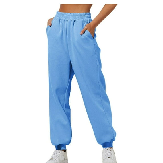 IDALL Sweatpants Women Sweatpants Womens Pants Thin Loose Sweatpants Comfort Jogging Pants with Pockets Sweatpants Womens Sweatpants Sky Blue 3XL