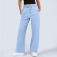 thumbnail image 1 of IDALL Sweatpants Women Wide Leg Sweatpants Women High Waisted Wide Leg Sweatpants Baggy Straight Leg Yoga Track Pants Lightweight Comfy Pants W/Pockets Yoga Pants Women Baggy Pants Sky Blue 2XL, 1 of 9
