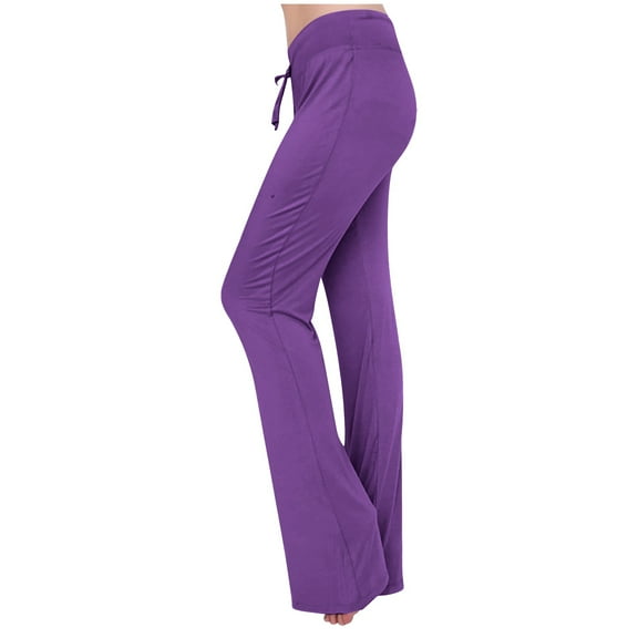 IDALL Sweatpants Women Yoga Pants Women Wide Leg Pants Woman Yoga Wear Drawstring Pants Dance Pants Exercise Yoga Wide Leg Pants Pants Compression Leggings for Women Purple M