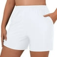 thumbnail image 1 of IDALL Swim Trunks,Womens Swim Shorts Swim Briefs Beach Shorts Ruched Bottom High Cut Swim Bottom Full Coverage Swimsuit Bottom Sports Yoga Shorts Swimbottom Period Swimwear For Teens White M, 1 of 7