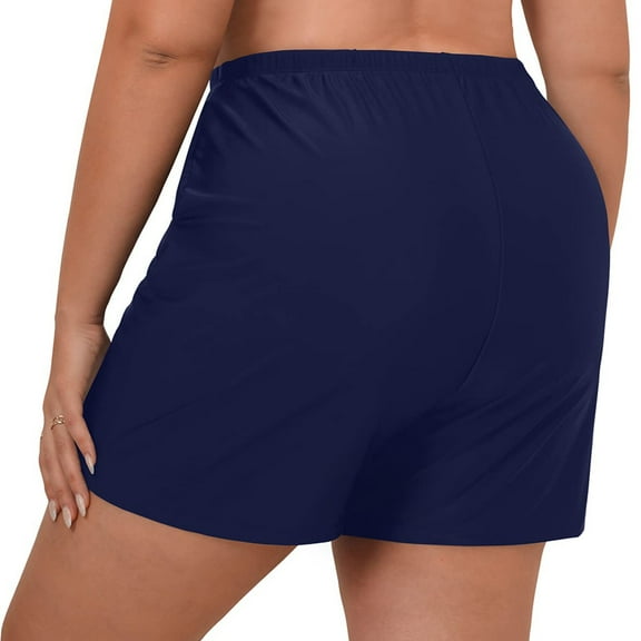 IDALL Swim Trunks,Womens Swim Shorts Swim Briefs Beach Shorts Ruched Bottom High Cut Swim Bottom Full Coverage Swimsuit Bottom Sports Yoga Shorts Swimbottom Period Swimwear For Teens Dark blue S