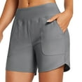 thumbnail image 1 of IDALL Mens Swim Trunks Swim Shorts Women Women Long Swim Board Shorts High Waisted Quick Dry Beach Swimming Shorts for Women with Pockets Mens Athletic Shorts Yoga Shorts Z3 Grey L, 1 of 4