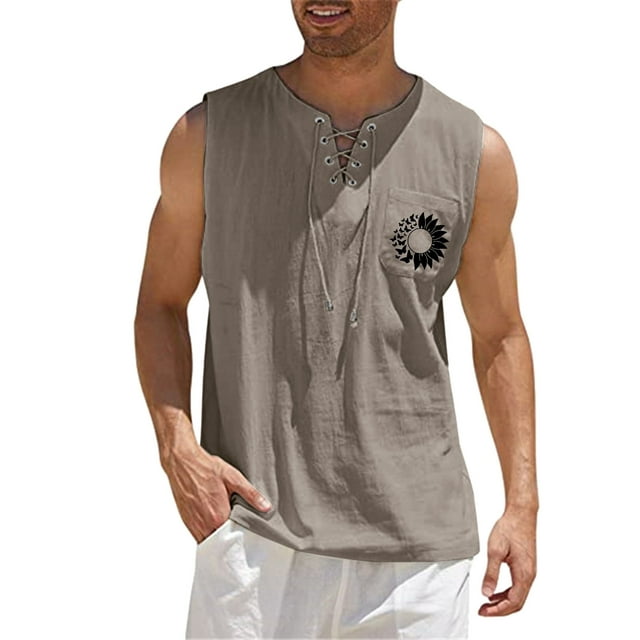 IDALL Tank Tops Men Graphic Tees Men Sleeveless Shirts for Men Male ...