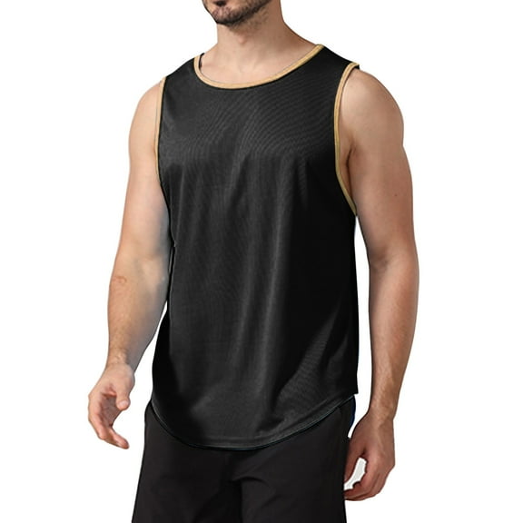 IDALL Tank Tops Men Mens T-Shirts Sleeveless Shirts for Men Sleeveless Quick Drying Tights Sweat Basketball Training Sports Wear Top Sports Vest Comfort Colors Tshirt Camouflage 2XL