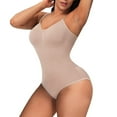 thumbnail image 1 of IDALL Thong Shapewear Tummy Control Tummy Control Shapewear Bodysuit Thong Thong Body with Built in Bra Deep V One Piece Swimsuit Women Plus Size Rompers for Curvy Women Beige L, 1 of 7
