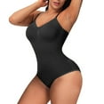 thumbnail image 1 of IDALL Thong Shapewear Tummy Control Tummy Control Shapewear Bodysuit Thong Thong Body with Built in Bra Deep V One Piece Swimsuit Women Plus Size Rompers for Curvy Women Black L, 1 of 7