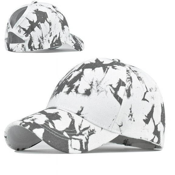 IDALL Trucker Hat,Baseball Cap Fashion Unisex Men Women Tie-dyed Sun Hat Adjustable Baseball Cap Hip Hop Hat Visor Hats,Summer Hats White