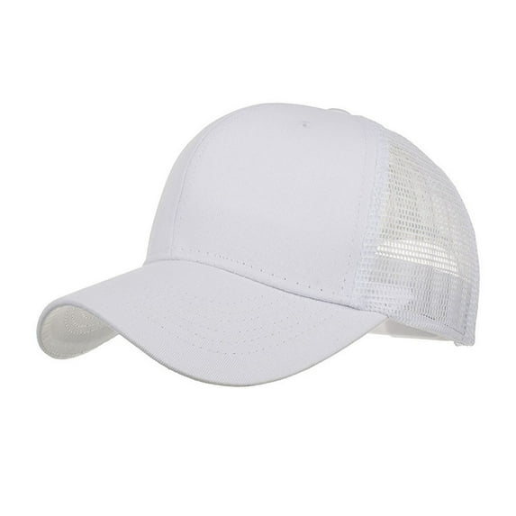 IDALL Trucker Hat Baseball Cap Fashion Women Men Adjustable Summer Solid Cap Hats Baseball Hat Shade Running Hat Hats for Women White One Size
