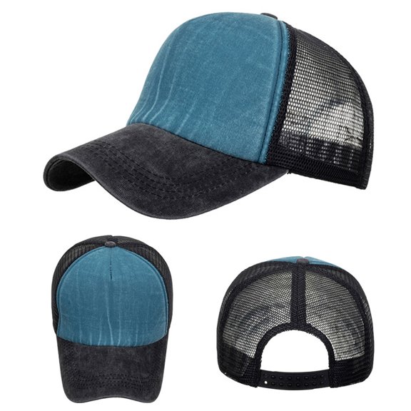 IDALL Trucker Hat,Baseball Cap Fashion Women Men Sport Hit Color Breathable Beach Baseball Cap Hip Hop Hat Sun Hat Visor Hats,Hats for Women Sky Blue