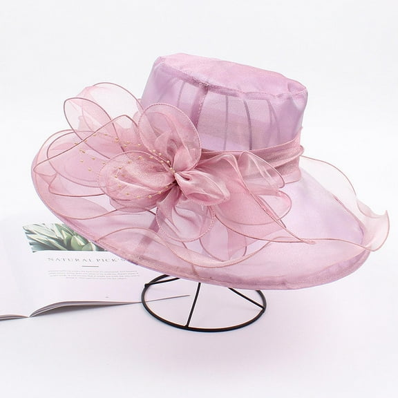 IDALL Trucker Hat,Baseball Cap Women's Organza Church Kentucky Derby Fascinator Bridal Tea Party Wedding Hat Golf Hat,Hats for Women Purple