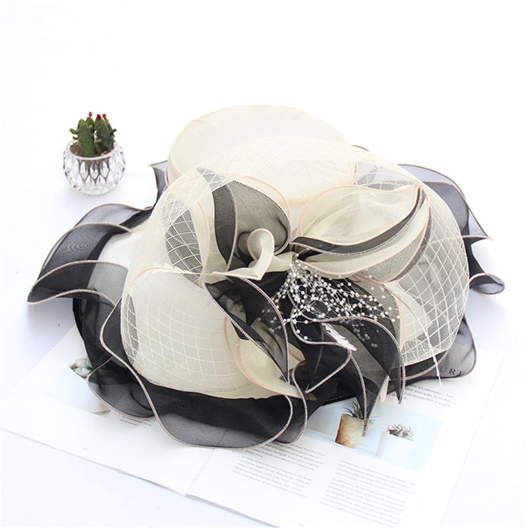 Women\'s Kentucky Church Derby Hat Wide Brim Flounce Cocktail Tea Party Dress Hat Women Kentucky Church Derby Hat Fascinator Tea Party Wedding  main image 2