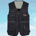 thumbnail image 1 of IDALL Vest for Men Dress Shirts for Men Suits Casual Outdoor Work Fishing Travel Photo Cargo Vest Jacket Multi Pockets Mens Tank Top Black 2XL, 1 of 3