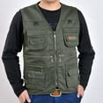 thumbnail image 1 of IDALL Vest for Men Dress Shirts for Men Suits Casual Outdoor Work Fishing Travel Photo Cargo Vest Jacket Multi Pockets Mens Tank Top Green 3XL, 1 of 4