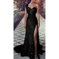 thumbnail image 1 of IDALL Wedding Guest Dresses,Prom Dresses Dress Sequin Long Prom Neck Sexy V Ball Gown Gold Party Women Bridesmaid Evening Women's Dress Maxi Dresses,Formal Dresses,Graduation Dress Black Dress 3XL, 1 of 7