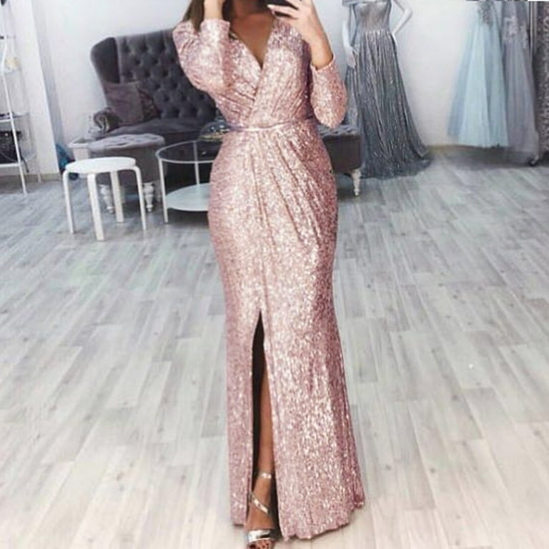 IDALL Wedding Guest Dresses,Prom Dresses Fashion Women Solid Color - Main Image