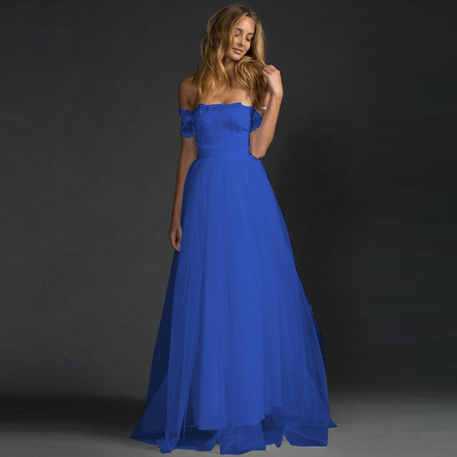GUKARLEED Women's Chiffon Bridesmaid Dress - Wrap Ruched V-Neck Long Gown With Pockets & Slit 2 thumbnail image
