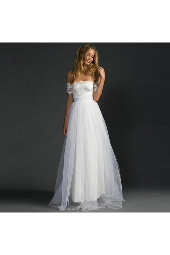 Wedding Guest Dresses,Prom Dresses Long Ruched Tulle Evening Dresses Bridesmaid Dresses Wedding Guest Dresses Lace Splice es Back Bandage Slim Dress Maxi Dresses,Formal Dresses White Dress M