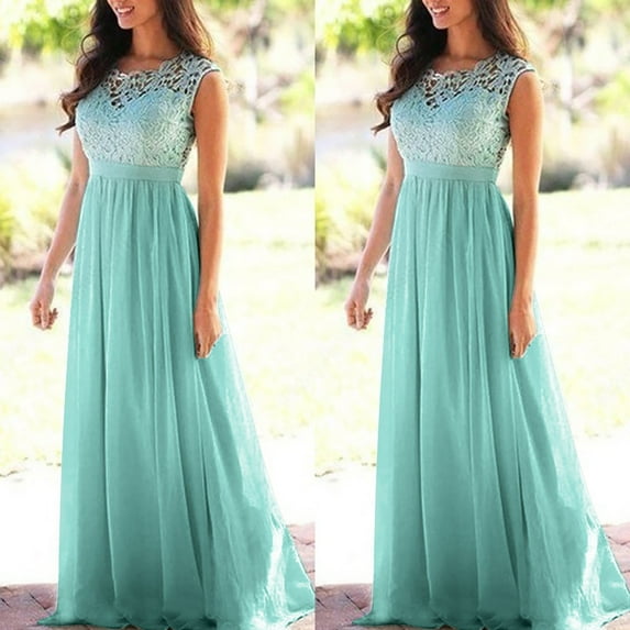 IDALL Wedding Guest Dresses,Prom Dresses Women Lace Applique Elegant Coral Bridesmaid Dresses Wedding Guest Dress Maxi Dresses,Formal Dresses,Graduation Dress Green Dress XL