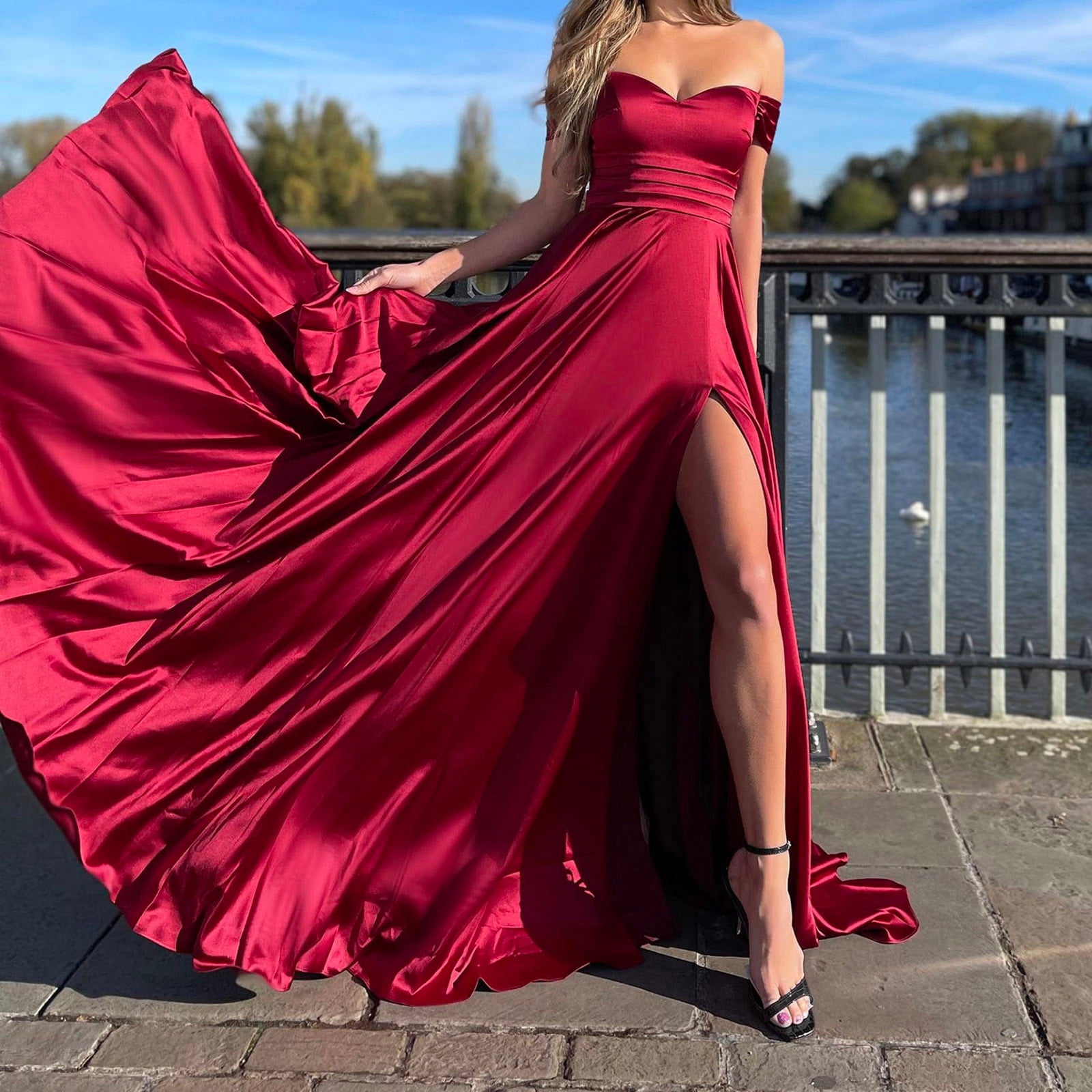 Red silk dress, Prom dress, Engagement store dress, Bridesmaid dresses, Wedding guest dress, Midi dress, Cocktail dress, Gift for her.