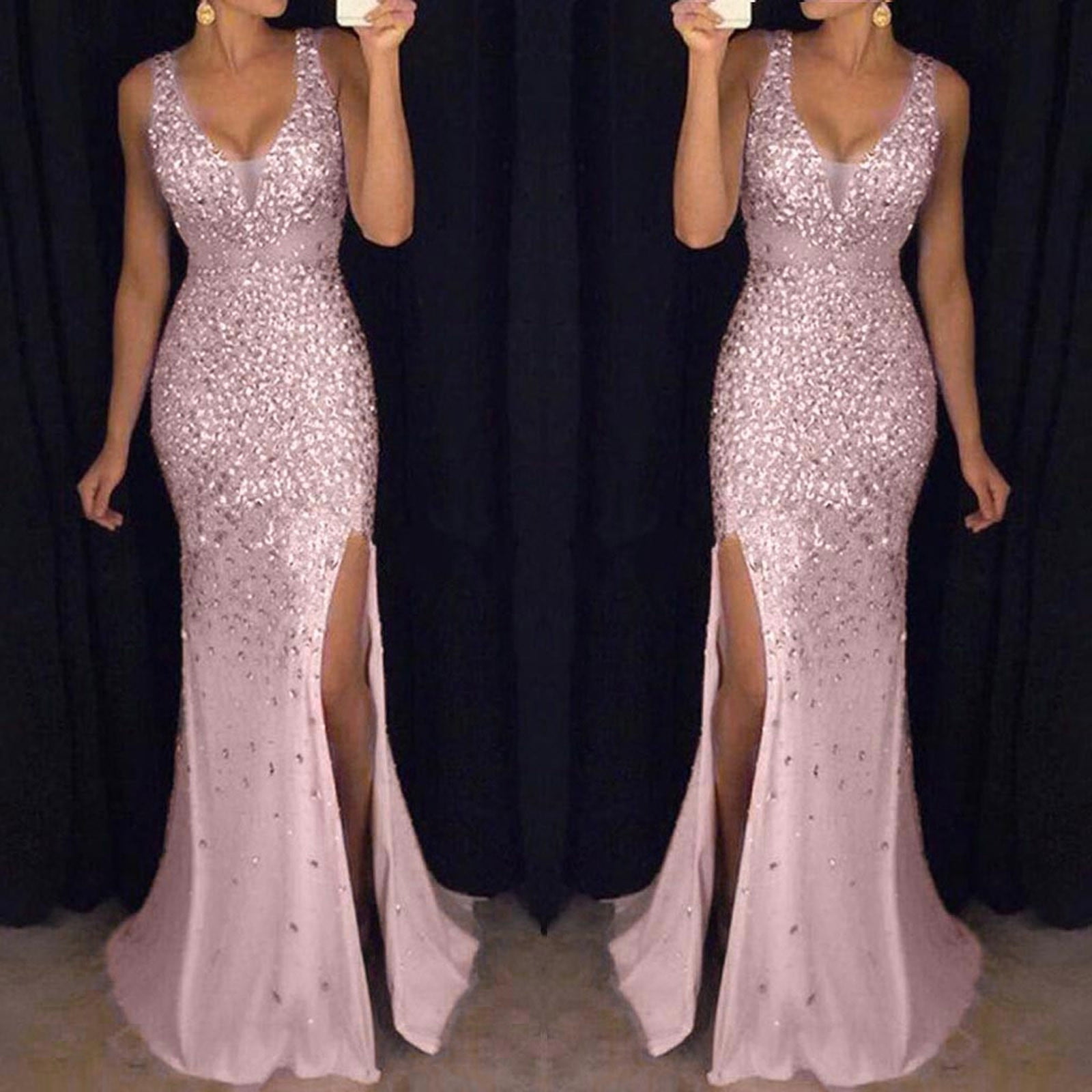 IDALL Wedding Guest Dresses,Prom Dresses Women Sequin Prom Party Ball ...