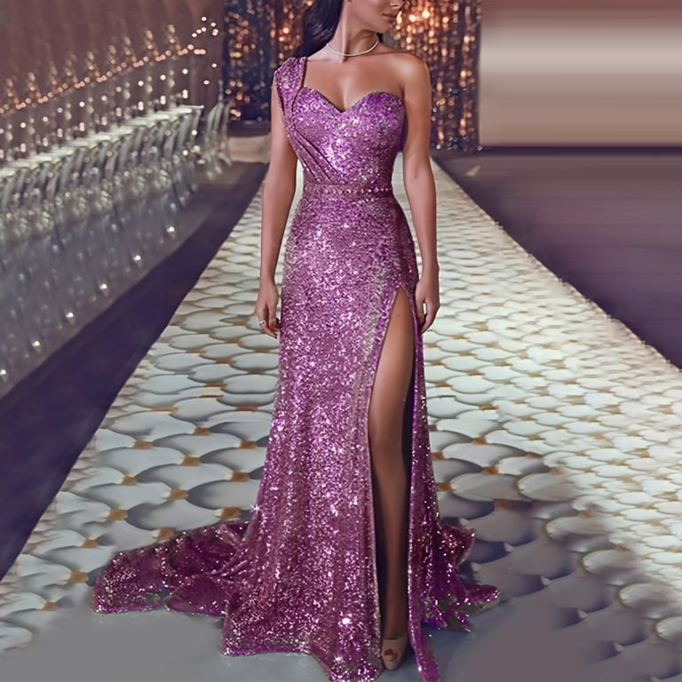 Strapless Sequins Newest Long Prom Dresses, Side Slit Girl Graduation Party Dresses, Wedding Guest Dresses Strapless Sequins Newest Long Prom Dresses, Side Slit Girl Graduation Party Dresses, Wedding Guest Dresses